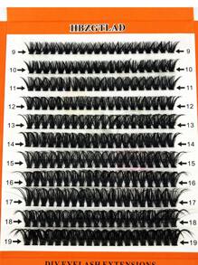 HBZGTLAD 11rows Natural Mink False Eyelashes, 3d Russian Volume Individual Lash Extensions, Deep Orange Paper Box, 60pcs/Pack D Curl 0.07mm Mixed Lengths - D - View 1