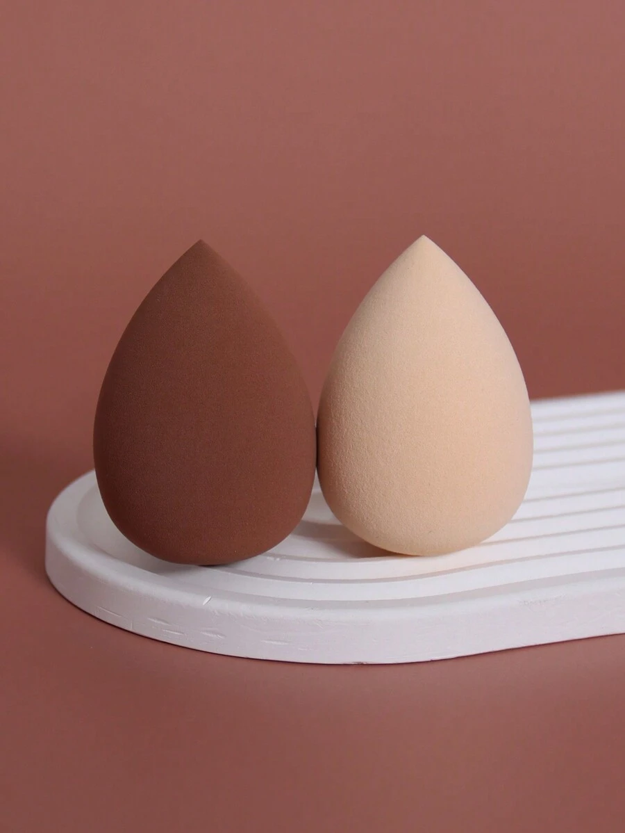 2 Peças Esponja de Maquiagem, Esponja de Maquiagem de Base Misturada, Para Aplicação Impecável de Líquido, Creme e Pó, Esponja Cosmética Multicolorida, Látex-Free Uso Duplo Úmido e Seco Pó Base Creme, Adequado para Todos os Tipos de Pele