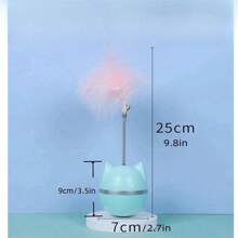 Cat Toy Wobbly Teaser Wand With Bell, Feather, Perfect For Solo Play And Interactive Playtime, Pet Supplies - Blue - View 2