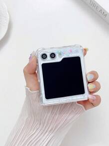 1pc Dreamy Colorful Dots Silicone Glitter Shockproof, Anti-Scratch, Anti-Slip Phone Case Compatible With Samsung Fold Zflip3/Zflip4/Zflip5 - Multicolor - View 2