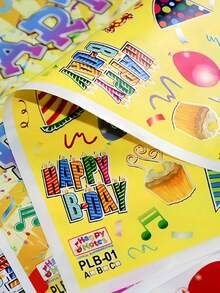 1包20個便攜式塑料手提袋,有可愛的卡通圖案,包括星星和口號,隨機顏色,非常適合生日派對和禮物贈送 - 顏色隨機發 - 查看 5