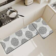 1pc Gray Moroccan Floral Print Kitchen Anti-Slip Floor Mat Long Absorbent Soft Floor Mat Bedroom Living Room Hallway Comfortable Anti-Fatigue Floor Mat Entry Door Mat Home Decoration - StyleB - View 8