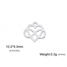 5pcs/Set Stainless Steel Heart Shaped Pendant For Necklace, Earrings, Hat, Brooch Making, Valentine's Day Gifts Diy Crafts