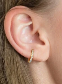 3入組簡約時尚經典百搭耳環 S925 純銀白色方晶鋯石簡約耳環女士細圈耳環女士耳環婚禮派對珠寶配件禮品