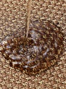 1pc Polyester Material, Minimalist Modern Style, Fashion Woven Pattern Anti-Slip, Easy To Clean, Foot Relieving, Wear-Resistant, Waterproof, Suitable For Kitchen Function Mat, Thickened Bathroom Kitchen Decor - Coffee Brown - View 4