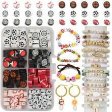350pcs/8 Compartments Mixed Style Polymer Clay Soft Pottery & Acrylic Charm Spacer Beads For Diy Bracelet Making, Crafting - 350pcs - View 8