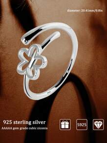 1個s925花形戒指,情人節禮物,禮品盒,情人節禮物 1.71g/0.06oz - 銀色 - 查看 2