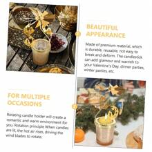 Lámpara Giratoria, Portavelas Con Velas Perfumadas En Forma De Corazón, Luz De Vela Romántica, Regalo Creativo Y Decoración Retro De Fantasía Para Festivos - Multicolor - Ver 10