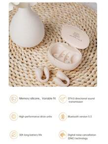 langsdom Langston 迷你開放式耳機/夾式耳機/運動耳機,定向傳輸和麥克風,兒童、青少年、生日/節日禮物,適用於男孩/女孩/學校/戶外/旅行,android Ios - 米色 - 查看 7