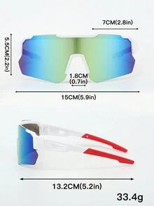 2pcs Men's Plastic Sport Wrap Fashion Glasses Y2k Decoration Style, Suitable For Daily Wear, Photoshoots, Shopping, Cycling, Skiing, Etc. - Multicolor - View 5