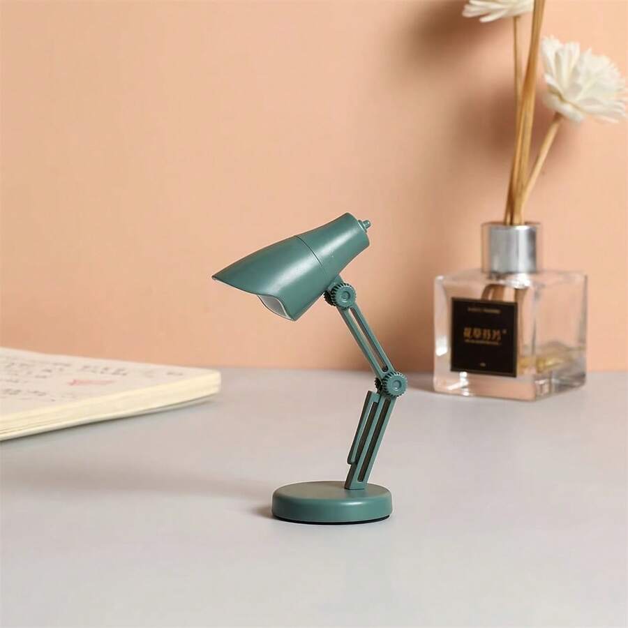 1pc LED Mini Desk Lamp Creative Folding Portable Night Light Small Student Dormitory Bed Reading Lamp