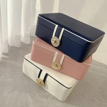 Jewelry Storage Box For Earrings, Necklaces, Bracelets, Rings With Layers And Compartments - Diamond Double Layer Storage Box - View 6