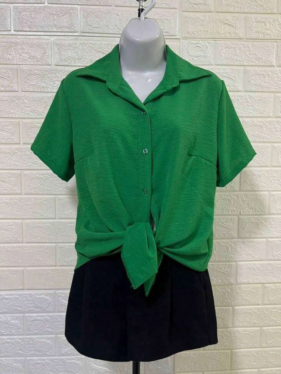 Women Blouses - 綠色 - 查看 1