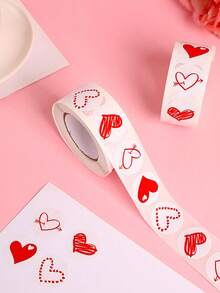 500入組情人節心形禮品裝飾貼紙，適用於行李、杯子和禮物 - 彩色 - 查看 4