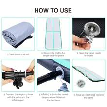 Yoga Mat Gym Tumbling Mat Inflatable Air Track Air Floor Gym Inflatable Gymnastics Mat - Green - View 3