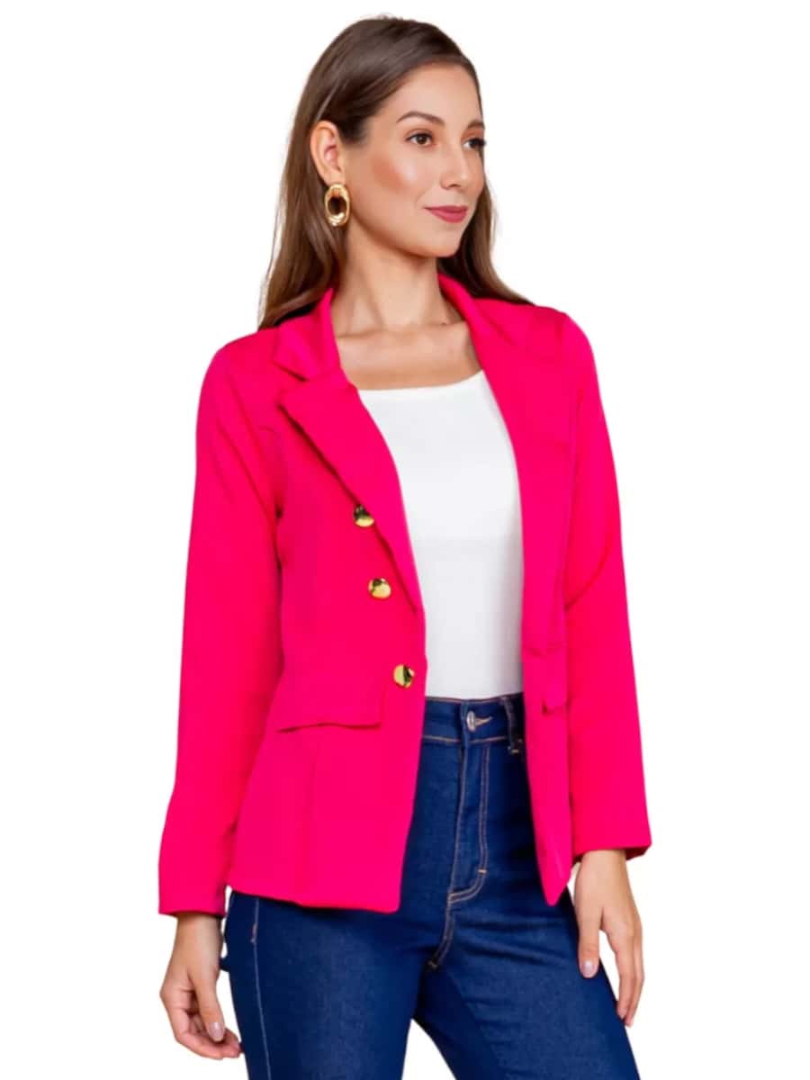 Women Blazers - Màu Hồng Tươi - Xem 1