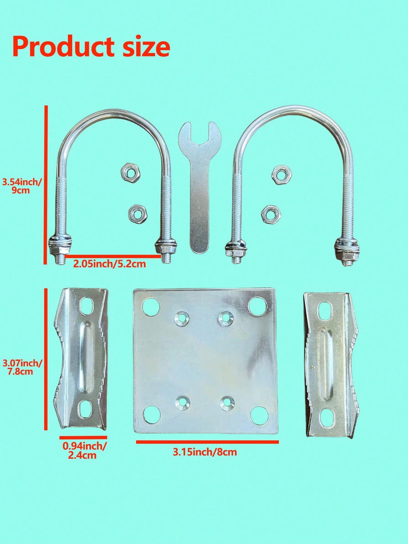Steel u bracket for dish pipe mount vertical installation heavy steel