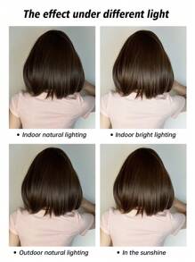 Haircube 12 吋女式短直髮假髮,酒紅色酒紅色和黑色多彩合成假髮,搭配瀏海鮑伯假髮,適合日常生活和派對。 - 間色 - 查看 9