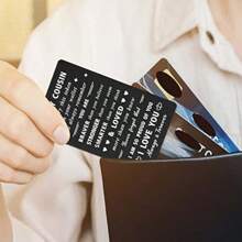 1入組表兄妹/侄子侄女/兒子皮夾卡插,生日畢業禮物/挑選禮物的好幫手 - 黑色 - 查看 5