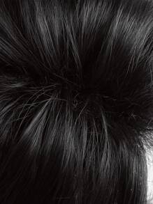 Men'S Short And Straight Black Synthetic Wig, 10 Inches Long With A Side-Swept , Suitable For Daily Wear - Black - View 6