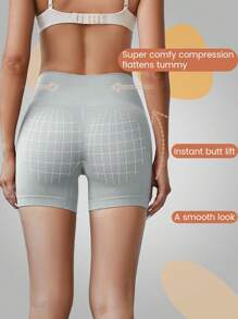 女士中腰中长款轻薄塑形短裤，适合叠穿 - 灰色 - 查看 1