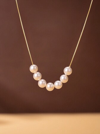 Collar clásico y elegante de perlas cultivadas delicadas de 5mm para mujer, joyería fina de plata de ley s925, 1 pieza