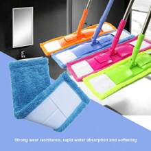 1 Cabezal De Trapeador 12 Cm * 40 Cm Terciopelo Coralino Engrosado Cabeza De Trapeador De Limpieza Plana Antiestático Sin Pelusa Lavado A Mano Cabezal De Repuesto Universal Toalla De Piso Para El Hogar