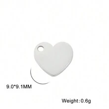 5pcs/Set Stainless Steel Heart Shaped Pendant For Necklace, Earrings, Hat, Brooch Making, Valentine's Day Gifts Diy Crafts