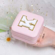 粉色時尚旅行珠寶盒,個性化禮物女性生日禮物,青少年女孩聖誕禮物,初有旅行珠寶盒（a-z）