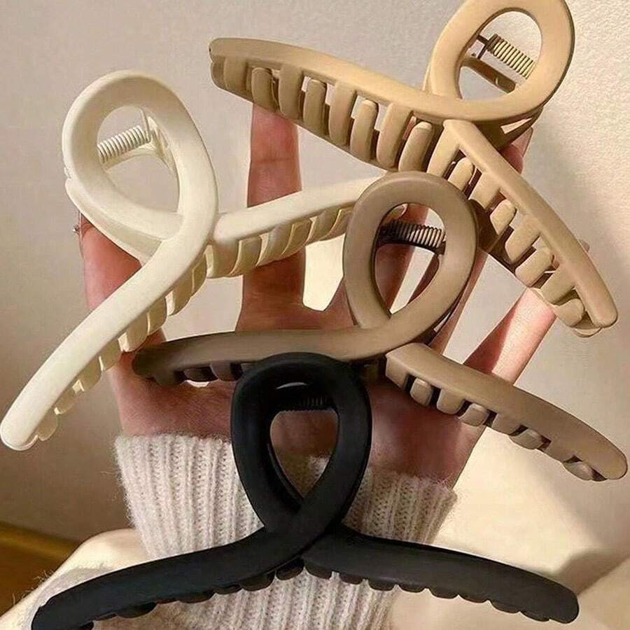 4件套11厘米大发爪套装-牛奶咖啡色，女士日常发饰 - 彩色 - 查看 1