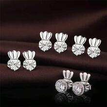 3 對歐美耳環配件銅耳環輔助器,電視風格心形防丟失耳環塞 - 彩色 - 查看 5