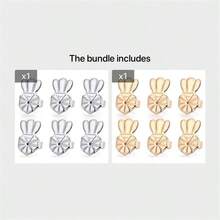 3 對歐美耳環配件銅耳環輔助器,電視風格心形防丟失耳環塞 - 彩色 - 查看 6