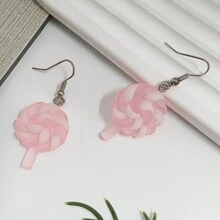 1pair New Arrival Cross-Border European And American Acrylic Lollipop Earrings, Cartoon And Cute Design, Creative Ear Jewelry For Women, Suitable For Daily Wear - Multicolor - View 4