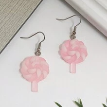 1pair New Arrival Cross-Border European And American Acrylic Lollipop Earrings, Cartoon And Cute Design, Creative Ear Jewelry For Women, Suitable For Daily Wear - Multicolor - View 1