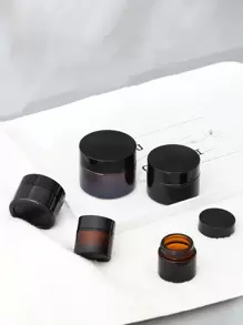 1 件裝遮光化妝品霜罐 & 玻璃乳液瓶 & 旅行裝粉底液分裝瓶套裝 - 棕色 - 查看 4