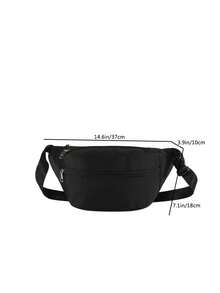 1 Piece Of Fashionable New Washed Nylon Large Chest Bag, Commuting, Traveling, Daily Travel, Simple And Elegant, Large Capacity And Multiple Pockets, Versatile Women'S Shoulder Crossbody Bag - Black - View 8