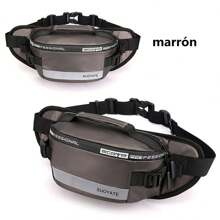 Resistente al agua Cangureras hombre Fitness Riñonera Deportiva Runner Gimnasio - Champán - Ver 1