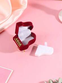 1入組鋼琴造型首飾戒指盒,公主式歐洲風格設計,具有配件,可用於項鍊,耳環,珠寶收納 - 紅色 - 查看 6