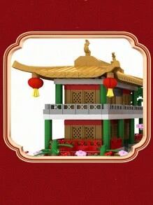 杭州西湖積木,建築系列,成人大型難度組裝模型,創意有趣的微粒桌面裝飾品,適用於節慶、家庭/辦公室桌面和情侶、朋友的節日禮物 - 彩色 - 查看 8