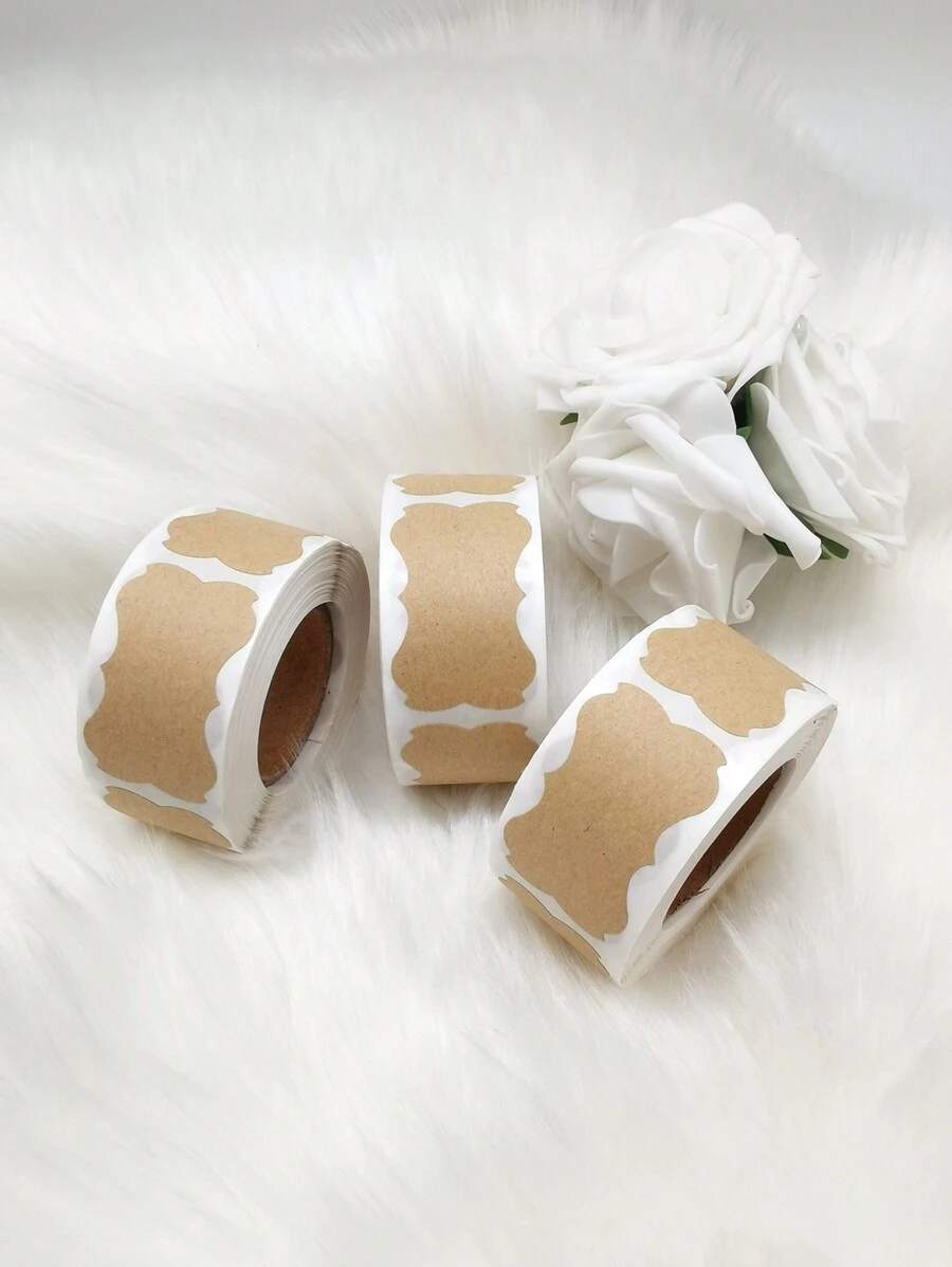 2 Rolls (300 Stickers Per Roll) Bone Shape Self-Adhesive Labels Gift Packaging Tags Sealing Stickers - Brown - View 1