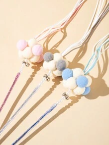 仙女棒貓逗趣棒逗貓玩具流蘇毛球寵物互動 - 彩色 - 查看 4