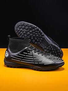 新款男子足球鞋,男子高筒室內防滑人造草鞋釘女學生訓練運動鞋 - 黑色 - 查看 9