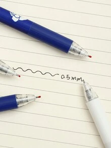 4入組時尚黑色和玫瑰金快干中性筆,適用於辦公文具 - 藍色 - 查看 3