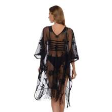 Mujer Vestido De Playa Verano Cubre Bikini Pareos - Negro - Ver 3
