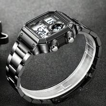 LIGE Men's Luxury  Watch Fashion Sports Chronograph Waterproof Quartz Big Clock Digital Men's Watch - Black - View 6