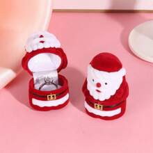 聖誕老人造型珠寶儲物盒,適用於耳環、戒指和手表,聖誕節禮品包裝盒 - 紅色 - 查看 1