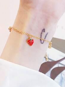 1 包可爱简约风格草莓手链适合女孩甜蜜爱情清新简约学生手链 - 彩色 - 查看 2