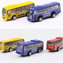 2pcs/Set Mini Plastic Bus Toy Vehicles, Random Design, Holiday Gift - Multicolor - View 4