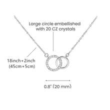 Unendlichkeits-Doppelring-Halskette, Geschenk der Braut an die Mutter des Bräutigams, Hochzeitsgeschenk an die zukünftige Schwiegermutter, Geschenk der Braut an die Schwiegermutter, Weihnachtsgeschenk