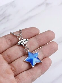 3pcs Fashionable Metallic Moon Star Heart Best Friend Pendant Necklace Set - Stars Moon Love - View 5